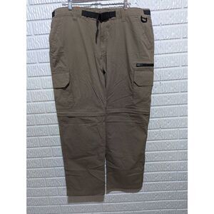 B.C. Clothing Co. Men's Tan Attached Belt Convertible Cargo Pants Size 2XL/32 NW